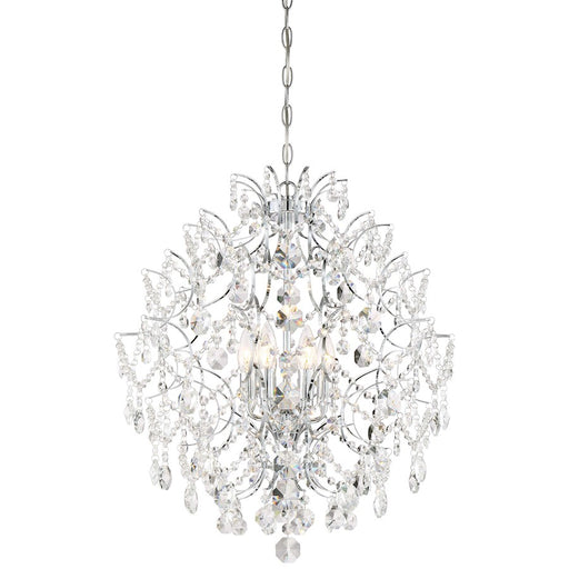 Minka Lavery Isabella's Crown 22in 6-Light Chandelier | Traditional Chrome and Crystal | Dining Room & Living Room | 22 x 24 in | Model 3157-77