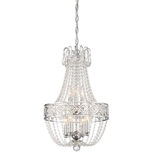 Minka Lavery Mini Chandelier | Traditional Chrome | Dining Room & Foyer Accent | 14 x 14 x 22 in | Model 3159-77