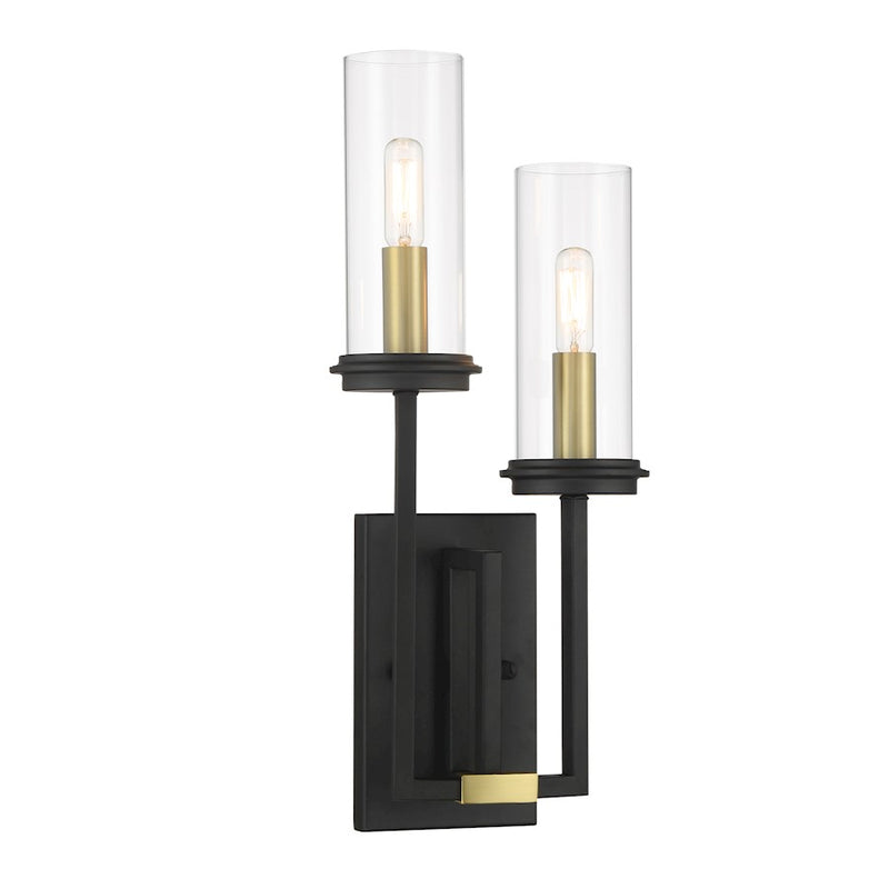 Minka Lavery Hillstone 50in 12-Light Chandelier | Industrial Sand Coal & Soft Brass and Clear Glass | Dining Room & Living Room | Model 3207-781
