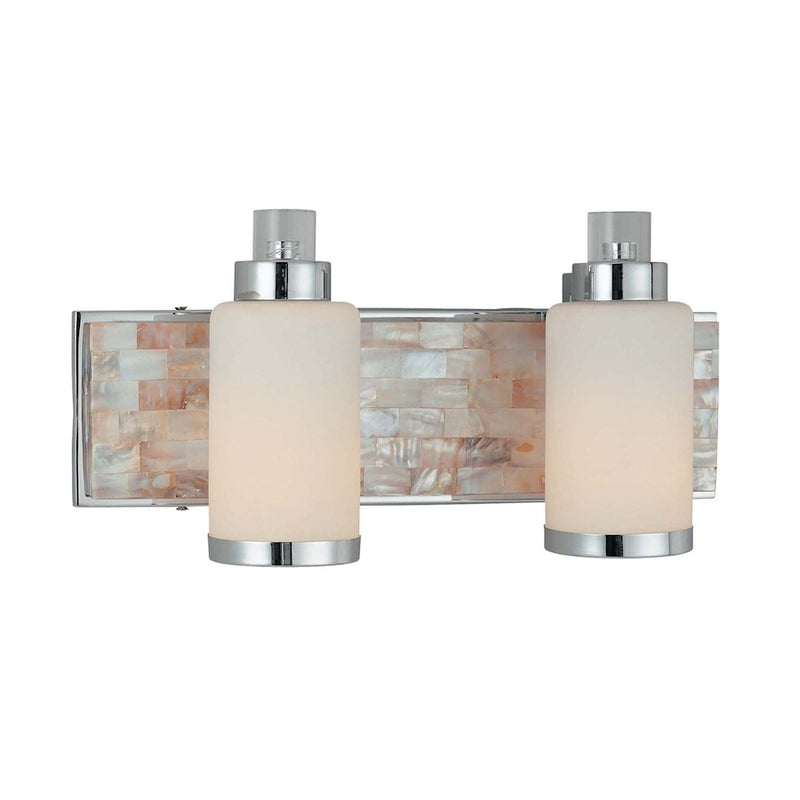 Minka Lavery Cashelmara 17in 2-Light Vanity Light | Contemporary Chrome and Clear Glass | Bathroom & Powder Room | 17 x 6 x 8 in | Model 3242-77