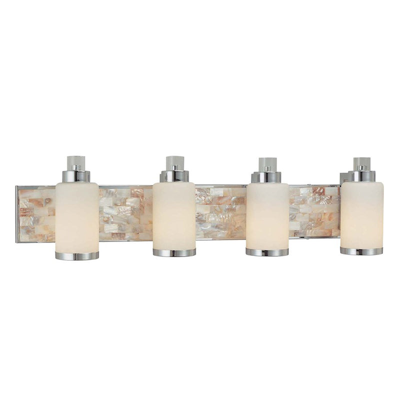 Minka Lavery Cashelmara 34in 4-Light Vanity Light | Contemporary Chrome | Bathroom Vanity & Powder Room | 34 x 6 x 8 in | Model 3244-77