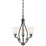Minka Lavery Shadowglen 20in 3-Light Chandelier | Transitional Lathan Bronze with Gold Accents | Dining Room & Kitchen Island | Model 3283-589