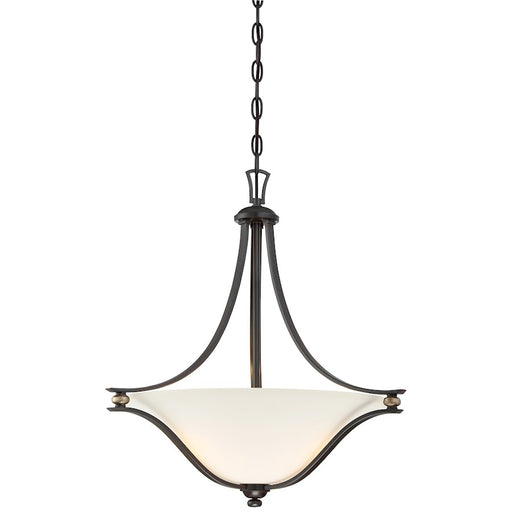 Minka Lavery Shadowglen 21in 3-Light Pendant | Lathan Bronze and Gold Transitional | Kitchen Island & Dining Room | 21 x 21 x 23 in | Model 3284-589