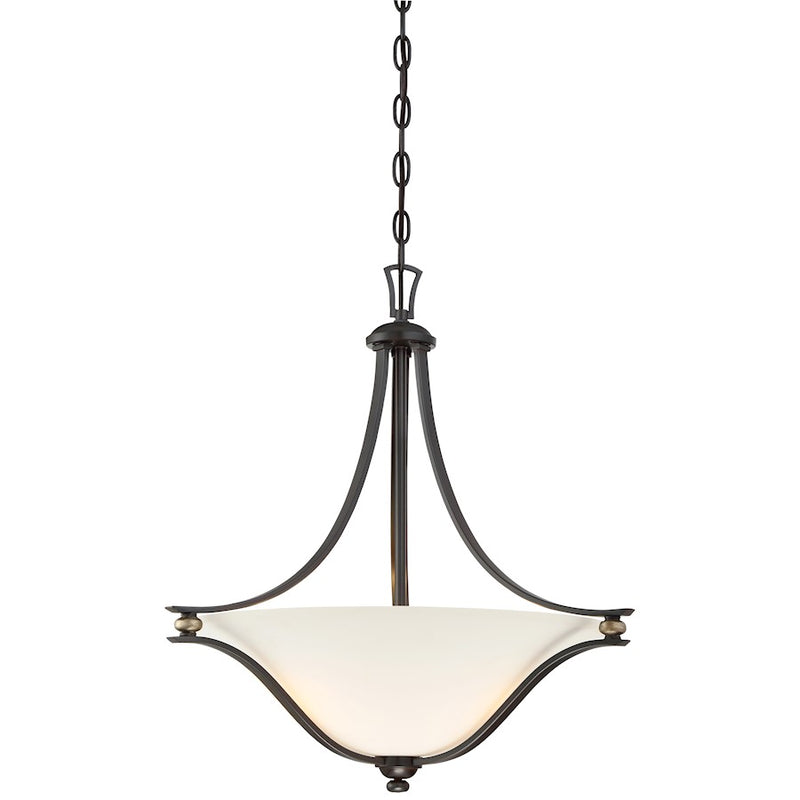 Minka Lavery Shadowglen 21in 3-Light Pendant | Lathan Bronze and Gold Transitional | Kitchen Island & Dining Room | 21 x 21 x 23 in | Model 3284-589