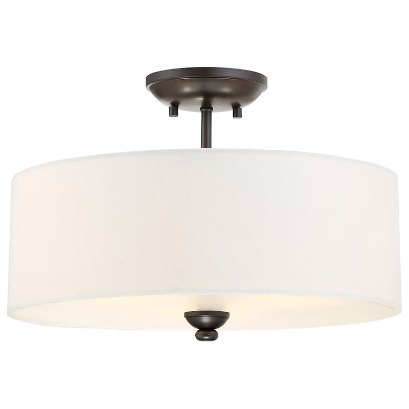 Minka Lavery Shadowglen 12in 3-Light Semi Flush Mount | Transitional Lathan Bronze | Living Room & Dining Room | 16 x 16 x 12 in | Model 3286-589
