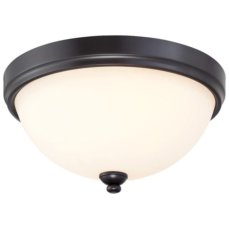 Minka Lavery Shadowglen 15in 3-Light Flush Mount | Lathan Bronze and Gold Transitional | Hallway & Bedroom | 15 x 15 x 8 in | Model 3288-589