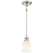 Minka Lavery Audrey's Point 6in 1-Light Mini Pendant | Traditional Polished Nickel and Clear Glass | Kitchen Island | 6 x 6 x 8 in | Model 3290-613
