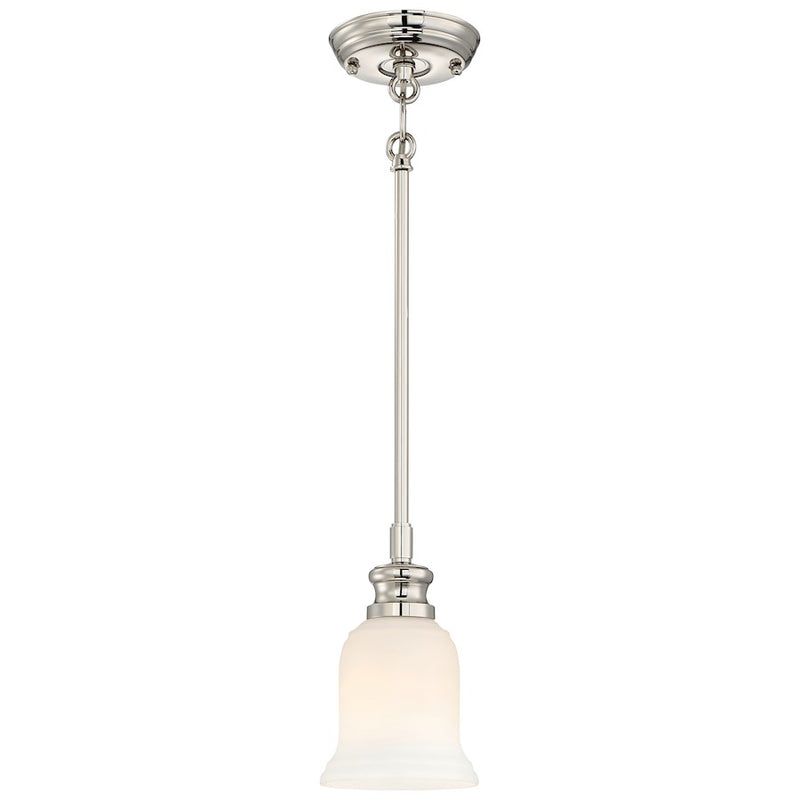 Minka Lavery Audrey's Point 6in 1-Light Mini Pendant | Traditional Polished Nickel and Clear Glass | Kitchen Island | 6 x 6 x 8 in | Model 3290-613