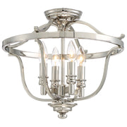 Minka Lavery Audrey's Point 17in 4-Light Semi-Flush | Traditional Polished Nickel | Entryway & Hallway | 17 x 17 x 14 in | Model 3296-613