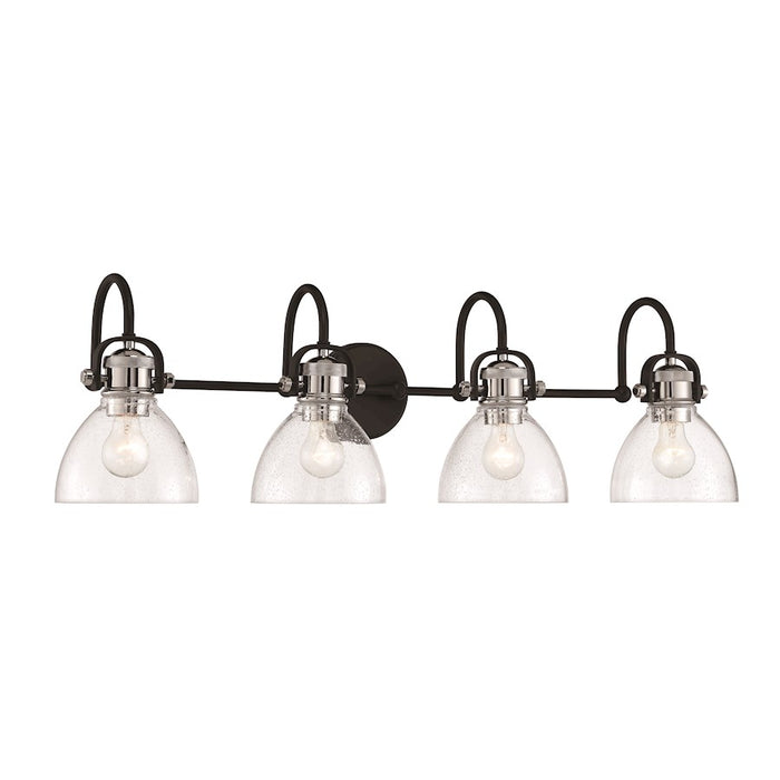 Minka Lavery Monico 4 Light Bath, Coal/Polished Nickel /Clear Seedy