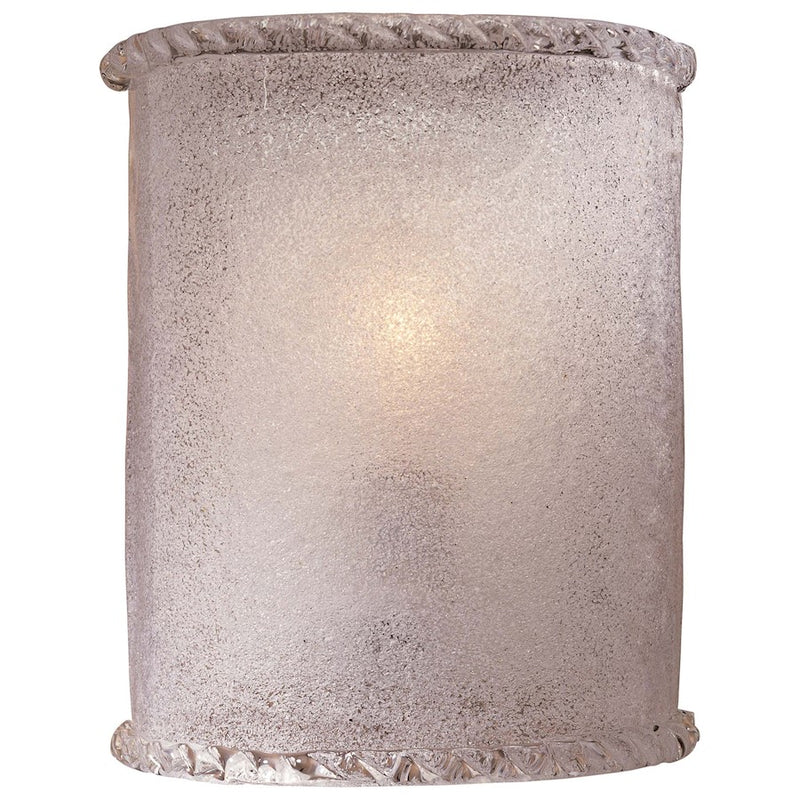 Minka Lavery Wall Sconce | Contemporary White Piastra Glass | Hallway & Bathroom Accent | 8 x 4 x 9 in | Model 338-1