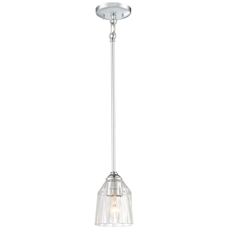 Minka Lavery D'Or 1-Light Mini Pendant | Transitional Chrome | Kitchen Island & Dining Room | 5 x 5 x 7 in | Model 3380-77