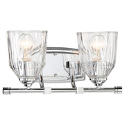 Minka Lavery D'Or 2-Light Bath Vanity Light | Chrome Transitional Wall Sconce | Bathroom & Powder Room | 15 in W x 8 in H | Model 3382-77