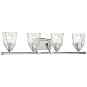 Minka Lavery D'Or 4-Light Bath Vanity Light | Chrome Transitional Wall Sconce | Bathroom & Powder Room | 33 in W x 8 in H | Model 3384-77