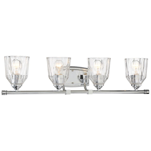 Minka Lavery D'Or 4-Light Bath Vanity Light | Chrome Transitional Wall Sconce | Bathroom & Powder Room | 33 in W x 8 in H | Model 3384-77