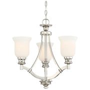 Minka Lavery Audrey's Point 20in 3-Light Chandelier | Traditional Polished Nickel and Mouth-Blown Glass | Dining Room & Kitchen | Model 3403-613