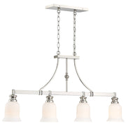 Minka Lavery Audrey's Point 38in 4-Light Chandelier | Traditional Polished Nickel and Clear Glass | Dining Room & Foyer | Model 3404-613