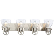 Minka Lavery 32in 4-Light Vanity Light | Transitional Brushed Nickel | Bathroom & Powder Room | 32 x 7 x 8 in | Model 3414-84