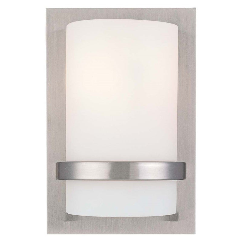 Minka Lavery 1-Light Wall Sconce | Industrial Brushed Nickel | Hallway & Bedroom Accent Light | 10in H | Model 342-84