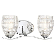 Minka Lavery Austine 16in 2-Light Vanity Light | Chrome Transitional | Bathroom Vanity | 16 x 8 x 8 in | Model 3422-77