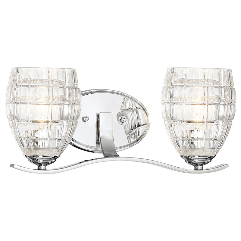 Minka Lavery Austine 16in 2-Light Vanity Light | Chrome Transitional | Bathroom Vanity | 16 x 8 x 8 in | Model 3422-77