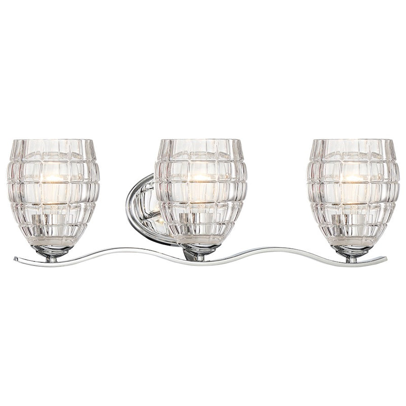 Minka Lavery Austine 22in 3-Light Vanity Light | Chrome Transitional | Bathroom Vanity | 22 x 8 x 8 in | Model 3423-77