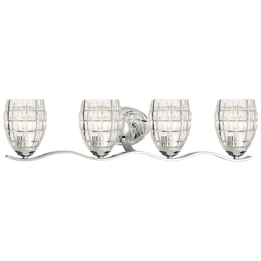 Minka Lavery Austine 4-Light Bath Vanity | Transitional Chrome | Bathroom Vanity Light | 31 x 8 x 8 in | Model 3424-77