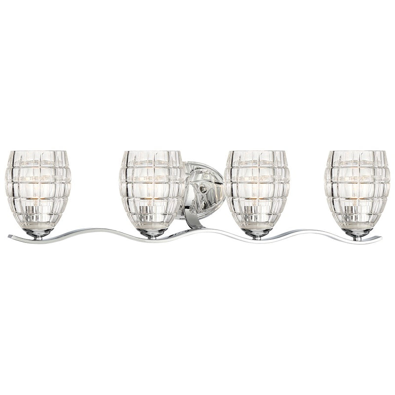 Minka Lavery Austine 4-Light Bath Vanity | Transitional Chrome | Bathroom Vanity Light | 31 x 8 x 8 in | Model 3424-77