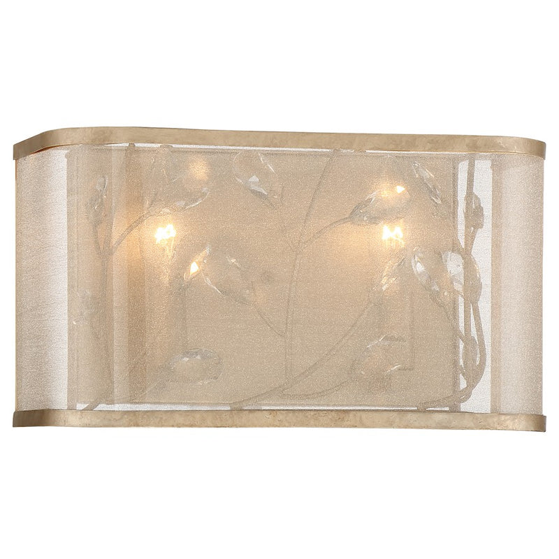 Minka Lavery Sara's Jewel 12in 2-Light Vanity Light | Nanti Champagne Silver Crystal Transitional | Bathroom Vanity | 12 x 6 x 7 in | Model 3432-252