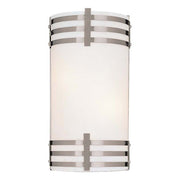 Minka Lavery 2-Light Wall Sconce | Brushed Nickel Contemporary | Hallway & Bathroom Accent | 7 x 4 x 14 in | Model 344-84