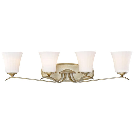 Minka Lavery Laurel Estate 34in 4-Light Vanity Light | Traditional Brio Gold and Open Crystal | Bathroom Vanity | 7 x 34 x 8 in | Model 3444-582