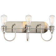 Minka Lavery Uptown Edison 3-Light Bath Vanity Light | Transitional Plated Pewter and Edison Bulbs | Bathroom & Powder Room | Model 3453-84B