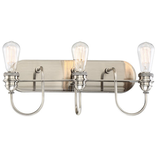 Minka Lavery Uptown Edison 3-Light Bath Vanity Light | Transitional Plated Pewter and Edison Bulbs | Bathroom & Powder Room | Model 3453-84B