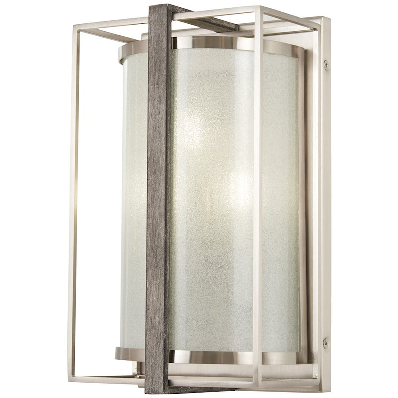 Minka Lavery Tyson's Gate 2-Light Flush Mount | Brushed Nickel and Shale Wood Modern | Hallway & Bathroom Ceiling Light | Model 3563-098