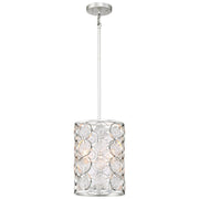Minka Lavery Culture Chic 9in 1-Light Mini Pendant | Catalina Silver Steel and Ripple Glass | Kitchen Island & Dining Nook | Model 3663-598