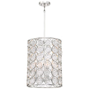 Minka Lavery Culture Chic 14in 1-Light Pendant | Glamorous Catalina Silver Steel and Ripple Glass | Dining Room & Entryway | Model 3664-598