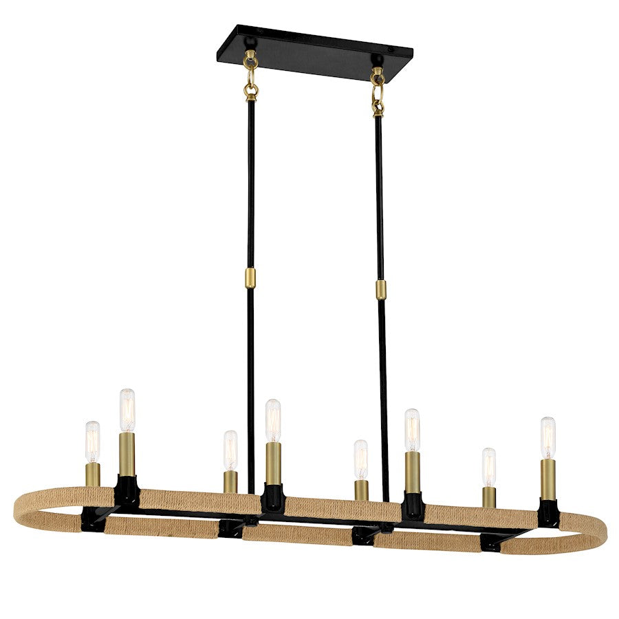 Minka Lavery Windward Passage 8 Light Island Light, Coal/Soft Brass
