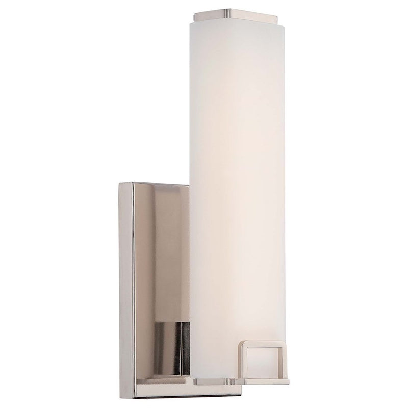 Minka Lavery Small Square LED Bath | Transitional Polished Nickel | Bathroom Vanity Light | 4.5 x 5 x 12.5 in | Model 391-613-L