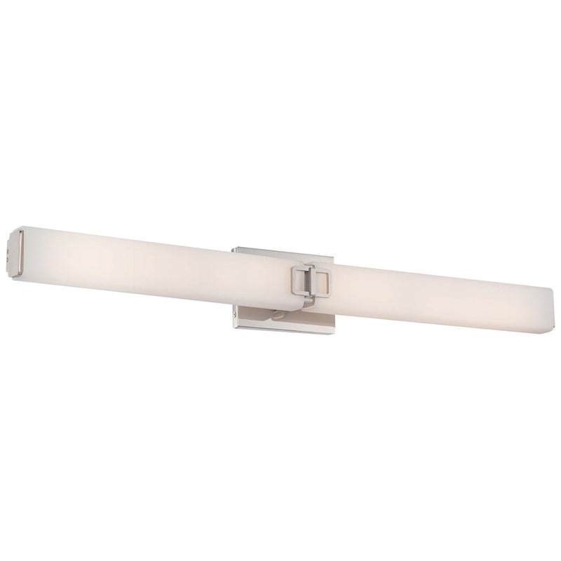 Minka Lavery Large Square LED Bath 37in | Transitional Polished Nickel | Bathroom Vanity Light | 37 x 4 x 5 in | Model 393-613-L