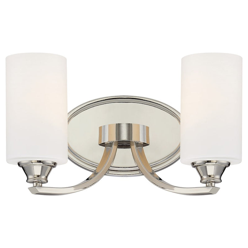 Minka Lavery Tilbury 14in 2-Light Bathroom Vanity Light | Transitional Polished Nickel | Bathroom Vanity & Powder Room | Model 3982-613