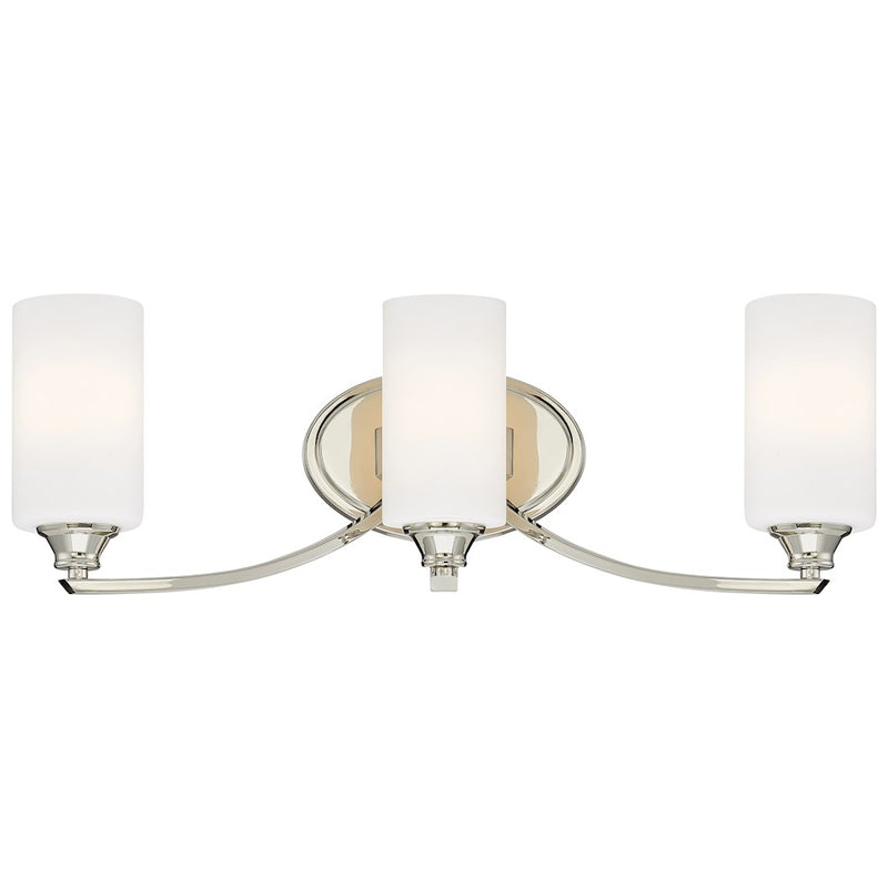 Minka Lavery Tilbury 24in 3-Light Bathroom Vanity Light | Transitional Polished Nickel and Clear Glass | Bathroom Vanity & Hallway | Model 3983-613