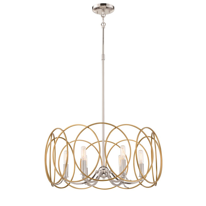 Minka Lavery Chassell 6-Light Chandelier | Transitional Painted Honey Gold with Polish | Dining Room & Living Room | 25 x 25 x 22 in | Model 4026-679