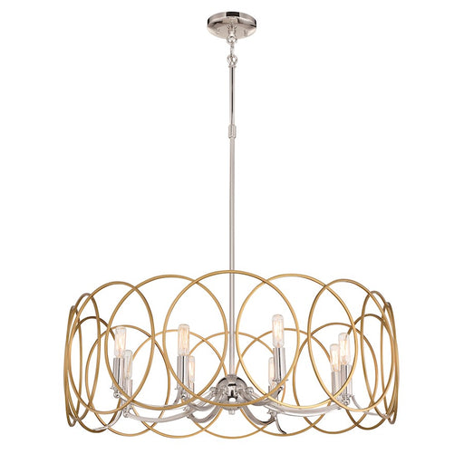 Minka Lavery Chassell 32in 8-Light Chandelier | Transitional Painted Honey Gold with Polish | Dining Room & Foyer | 32 x 32 x 28 in | Model 4028-679