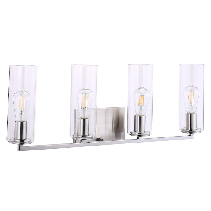 Minka Lavery Acacia 4 Light Bath Vanity, Brushed Nickel/Clear