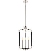 Minka Lavery Liege 13in 1-Light Pendant | Matte Black with Polished Nickel | Kitchen Island & Dining Room | 13 x 13 x 22 in | Model 4060-572