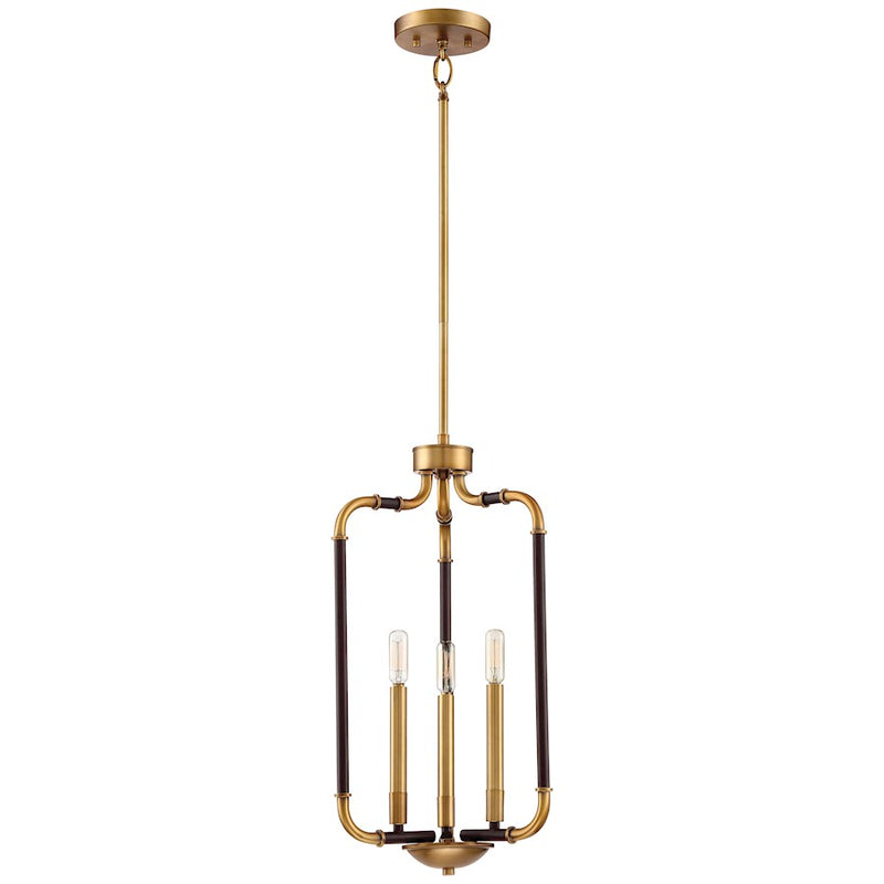 Minka Lavery Liege 13in 1-Light Pendant | Aged Kingston Bronze with Brass Hi and Clear Glass | Dining Room & Kitchen Island | Model 4060-660