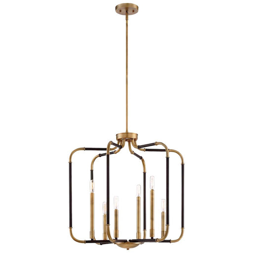 Minka Lavery Liege 25in 6-Light Pendant | Aged Kinston Bronze and Brass | Dining Room & Living Room | 25 x 25 x 26 in | Model 4066-660