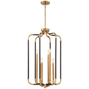 Minka Lavery Liege 19in 6-Light Pendant | Aged Kinston Bronze and Brass | Dining Room & Living Room | 19 x 19 x 33 in | Model 4067-660