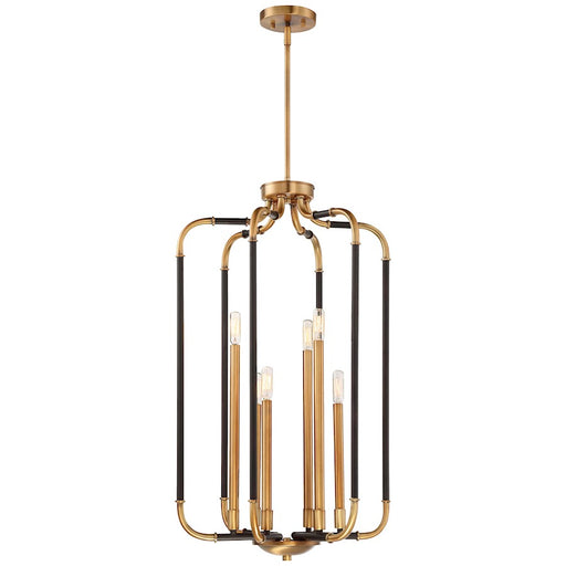 Minka Lavery Liege 19in 6-Light Pendant | Aged Kinston Bronze and Brass | Dining Room & Living Room | 19 x 19 x 33 in | Model 4067-660