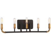 Minka Lavery Liege 24in 5-Light Vanity Light | Transitional Aged Kingston Bronze with Brass Highlights | Bathroom Vanity | Model 4068-660